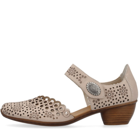 Туфли летние  Rieker  бежевый  кожа F-400079 фото в интернет-магазине | Omadey.ru