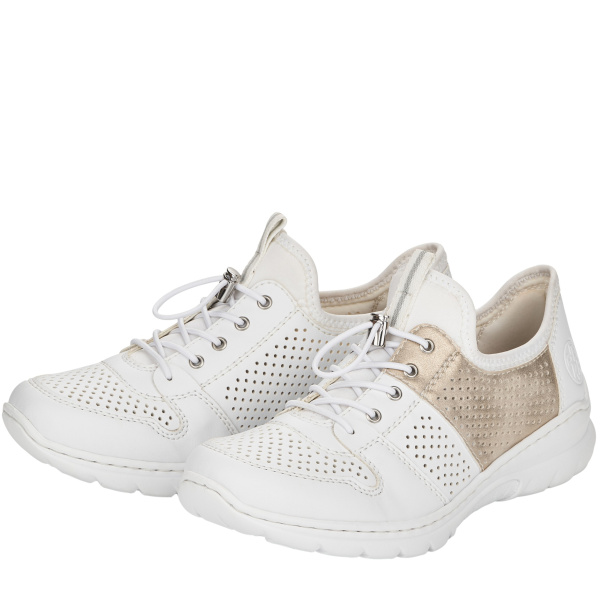 Фото Кроссовки  Rieker  белый  кожа искусств./текстиль F-400167