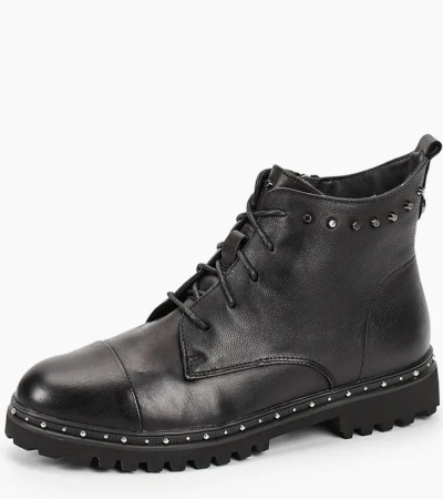 Ботинки  Baden  черный  кожа Z-89174 фото в интернет-магазине | Omadey.ru