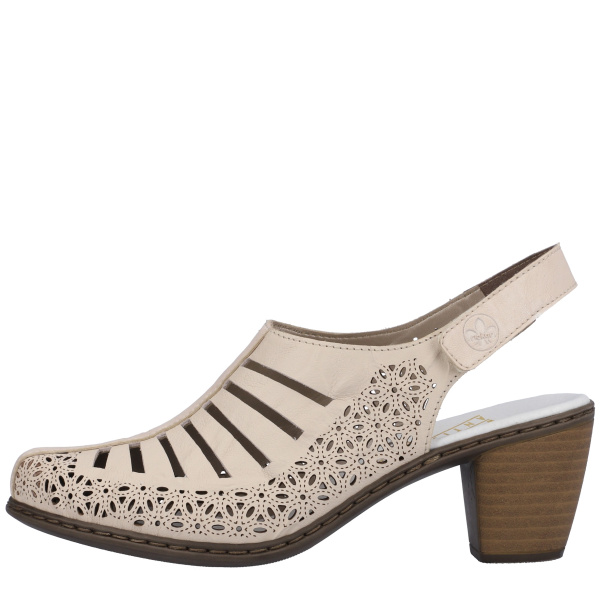 Фото Туфли летние  Rieker  бежевый  кожа/кожа искусств. F-400523