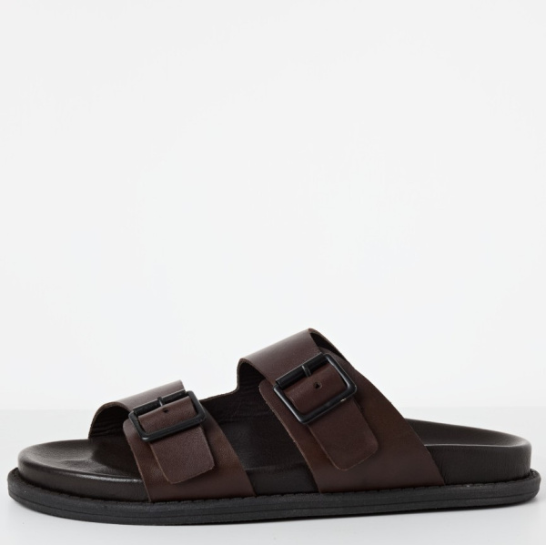 Фото Шлепанцы  Marco Tozzi  коричневый  кожа F-401084