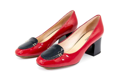 Туфли  Cavaletto  красно-чёрный  кожа лаковая F-80314 фото в интернет-магазине | Omadey.ru