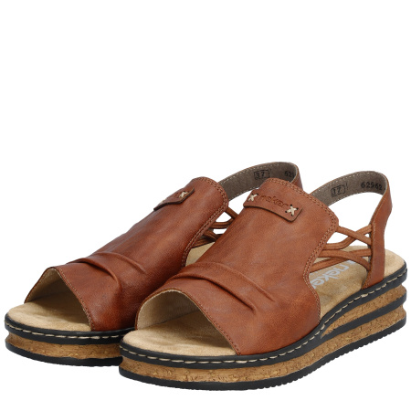 Босоножки  Rieker  коричневый  кожа искусств. F-400480 фото в интернет-магазине | Omadey.ru