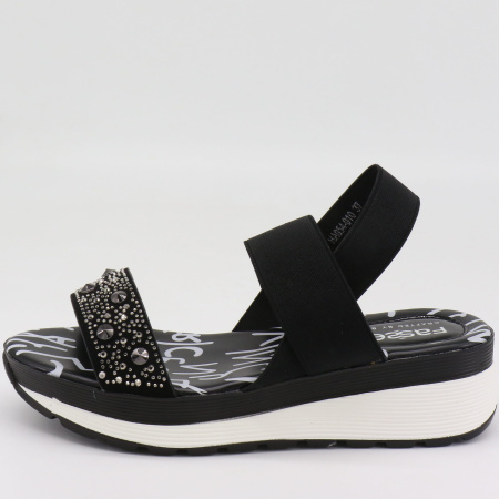 Босоножки  Fassen  черный  кожа искусств. F-7932 фото в интернет-магазине | Omadey.ru