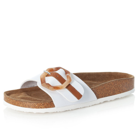 Шлепанцы  Rieker  белый  кожа искусств. F-90730 фото в интернет-магазине | Omadey.ru