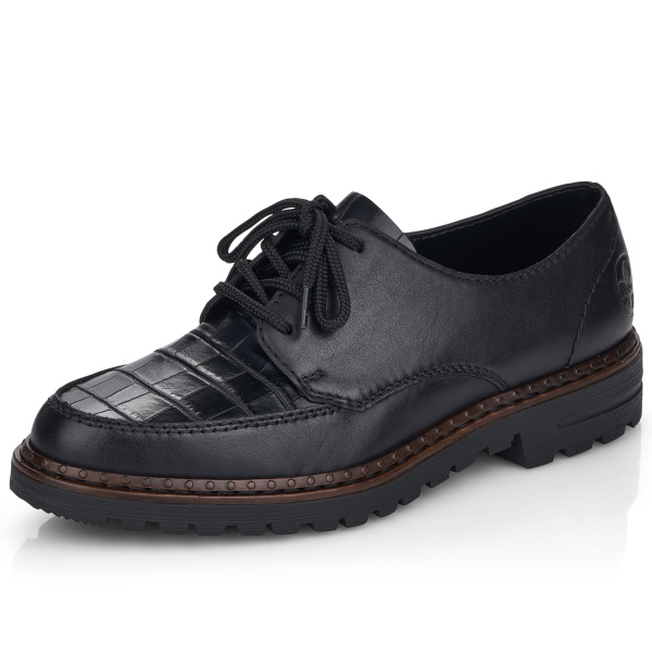 Фото Туфли  Rieker  черный  кожа/кожа искусств. F-100098 Фото Туфли  Rieker  черный  кожа/кожа искусств. F-100098