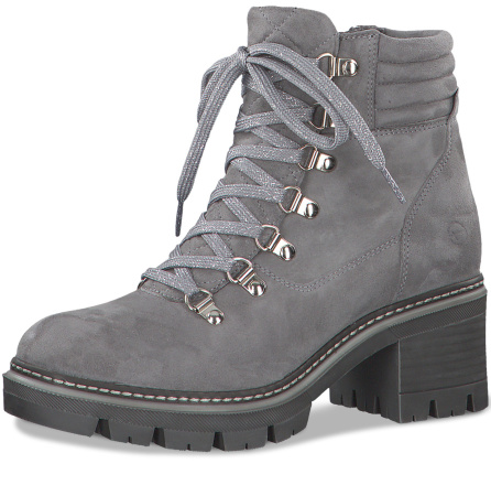 Ботинки  Tamaris  серый  кожа Z-100058 фото в интернет-магазине | Omadey.ru