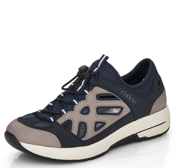 Фото Кроссовки жен Rieker синий кожа/кожа искусств./текстиль F-200385