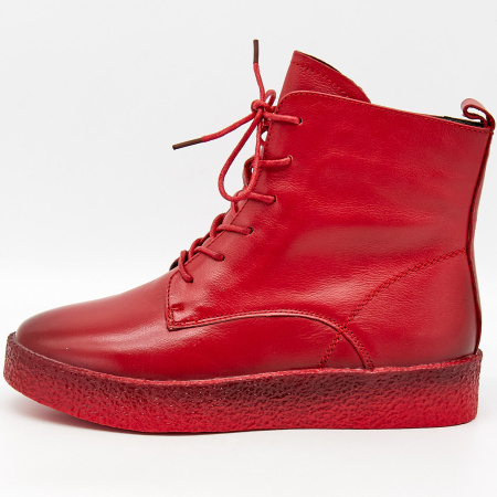 Ботинки  Bonavi  красный  кожа Z-100288