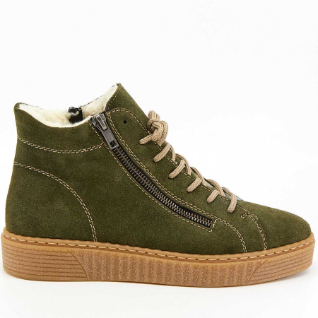 Ботинки  Rieker  зеленый  кожа Z-7666 фото в интернет-магазине | Omadey.ru