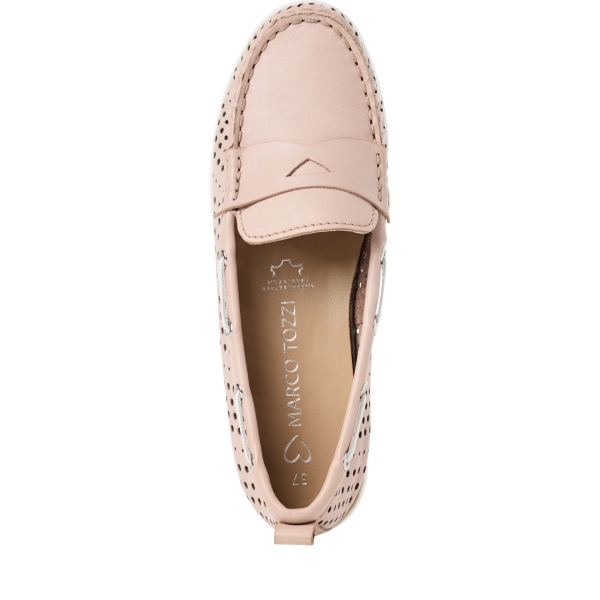 Фото Мокасины  Marco Tozzi  бежевый  кожа F-400600