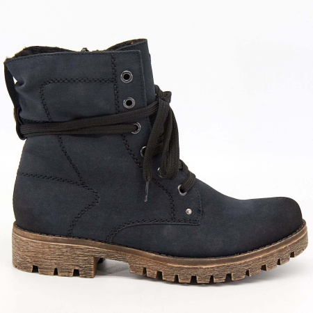 Ботинки  Rieker  синий  нубук искуств. Z-7092 фото в интернет-магазине | Omadey.ru