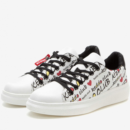 Кеды  Keddo  черно-белый  кожа искусств. F-80679 фото в интернет-магазине | Omadey.ru