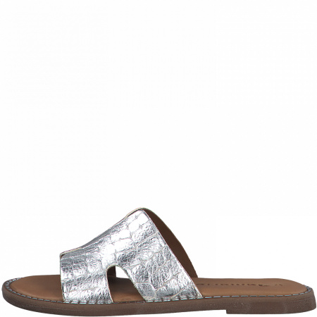 Шлепанцы  Tamaris  серебряный  кожа F-90334 фото в интернет-магазине | Omadey.ru