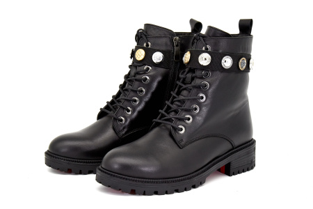 Ботинки  Derem  черный  кожа Z-8340 фото в интернет-магазине | Omadey.ru