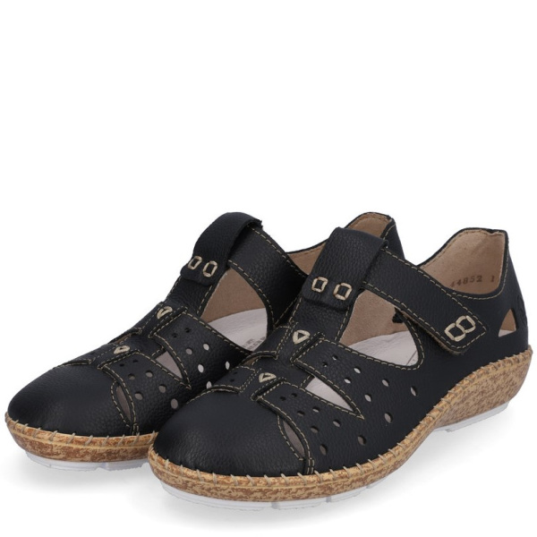 Фото Туфли летние  Rieker  синий  кожа F-400082