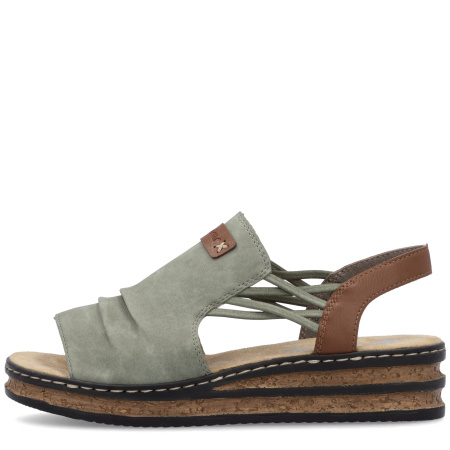 Босоножки  Rieker  зеленый  кожа искусств. F-400464 фото в интернет-магазине | Omadey.ru