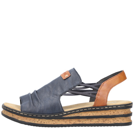 Босоножки  Rieker  синий  кожа искусств. F-400479 фото в интернет-магазине | Omadey.ru