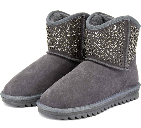 Полусапоги  Baden  серый  кожа Z-8705 фото в интернет-магазине | Omadey.ru