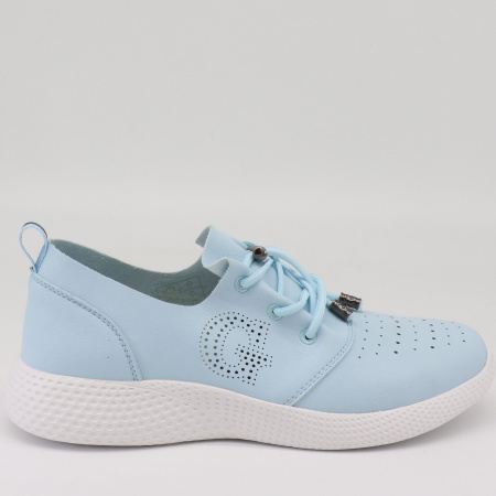 Кроссовки  женские Grunberg  голубой  кожа иск. Микрополитекс/текстиль F-81099 фото в интернет-магазине | Omadey.ru