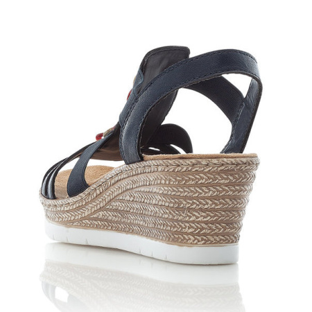 Босоножки  Rieker  синий  кожа искусств. F-90160 фото в интернет-магазине | Omadey.ru