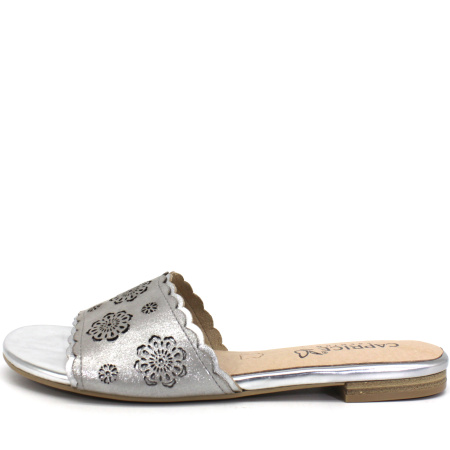 Шлепанцы  Caprice  серебряный  кожа F-7482 фото в интернет-магазине | Omadey.ru
