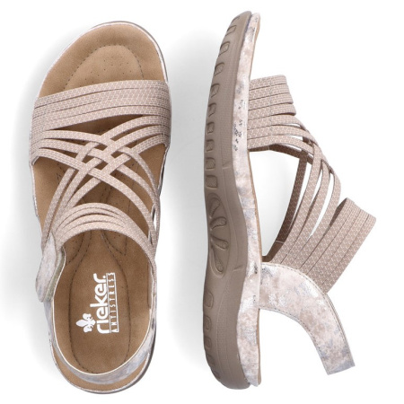 Босоножки  Rieker  бежевый  кожа искусств./текстиль F-400593 фото в интернет-магазине | Omadey.ru