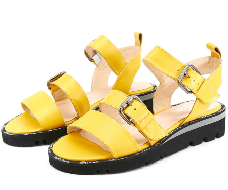 Босоножки  Derem  желтый  кожа F-80228 фото в интернет-магазине | Omadey.ru
