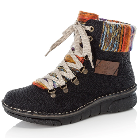 Ботинки  женские Rieker  черный  кожа искусств./текстиль Z-200569 фото в интернет-магазине | Omadey.ru