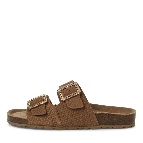 Фото Шлепанцы  Marco Tozzi  коричневый  кожа F-400823