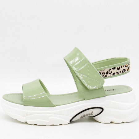 Сандалии  Glam Forever  зеленый  кожа F-91142 фото в интернет-магазине | Omadey.ru