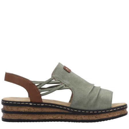 Босоножки  Rieker  зеленый  кожа искусств. F-400464 фото в интернет-магазине | Omadey.ru