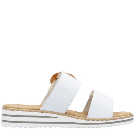 Шлепанцы  Rieker  белый  кожа искусств. F-400470 фото в интернет-магазине | Omadey.ru