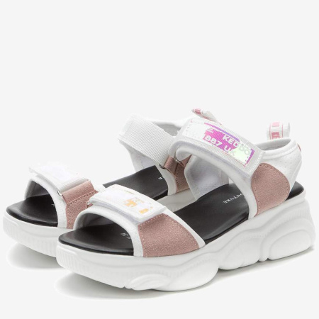 Сандалии  Keddo  белый  замша искусств./текстиль F-90864 фото в интернет-магазине | Omadey.ru