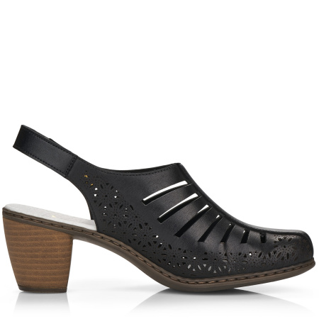 Туфли летние  Rieker  черный  кожа/кожа искусств. F-400521 фото в интернет-магазине | Omadey.ru