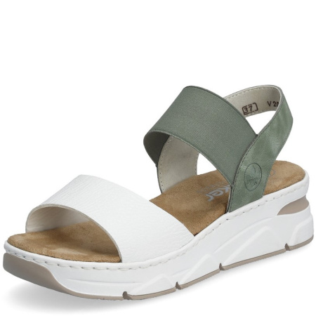 Босоножки  Rieker  зеленый  кожа искусств. F-300271 фото в интернет-магазине | Omadey.ru