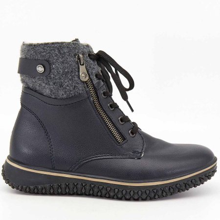 Ботинки  Rieker  черный  кожа искусств. Z-7496 фото в интернет-магазине | Omadey.ru