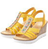 Босоножки  Rieker  желтый  кожа искусств. F-80752 фото в интернет-магазине | Omadey.ru