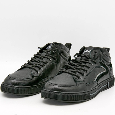 Ботинки  Romitan  черный  кожа Z-100693
