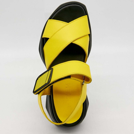 Сандалии  Dakkem  желтый  кожа F-90507 фото в интернет-магазине | Omadey.ru
