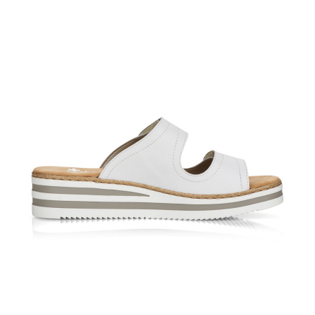 Шлепанцы  Rieker  белый  кожа/кожа искусств. F-90088 фото в интернет-магазине | Omadey.ru