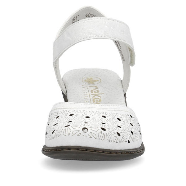 Фото Босоножки  Rieker  белый  кожа/кожа искусств. F-400075