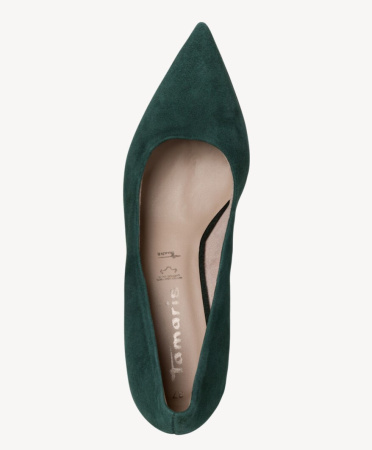 Лодочки  Tamaris  зеленый  кожа Z-400528 фото в интернет-магазине | Omadey.ru