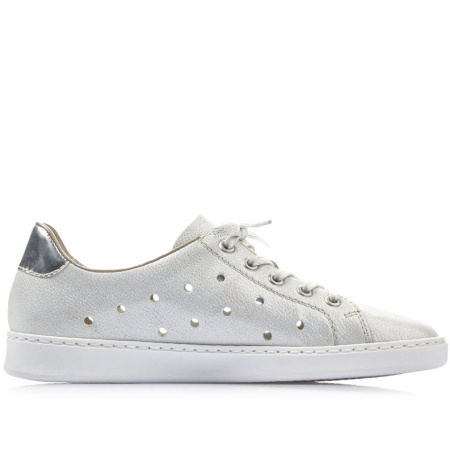 Кеды  Rieker  серебряный  кожа/кожа искусств. F-80712 фото в интернет-магазине | Omadey.ru