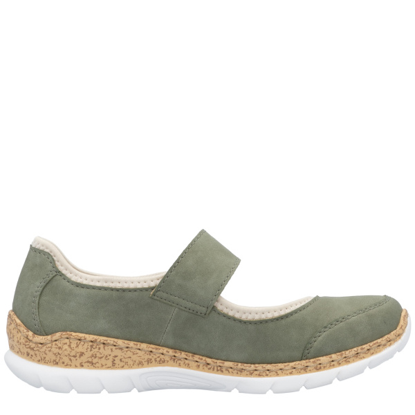 Фото Туфли летние  Rieker  зеленый  кожа искусств./текстиль F-400226