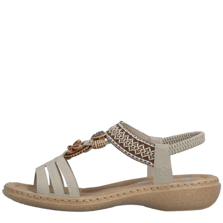Босоножки  Rieker  бежевый  кожа искусств./текстиль  F-401277 фото в интернет-магазине | Omadey.ru