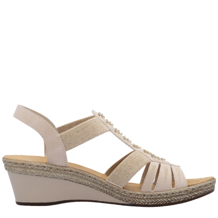 Босоножки  Rieker  розовый  кожа искусств. F-400529 фото в интернет-магазине | Omadey.ru