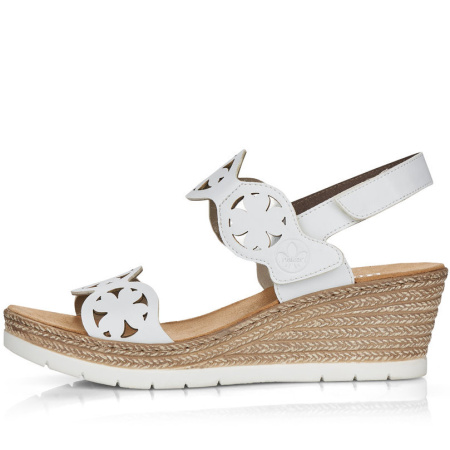 Босоножки  Rieker  белый  кожа искусств. F-90281 фото в интернет-магазине | Omadey.ru