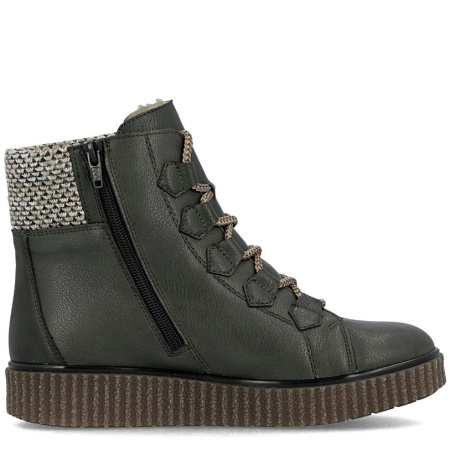 Ботинки  Rieker  зеленый  кожа/кожа искусств. Z-401049 фото в интернет-магазине | Omadey.ru