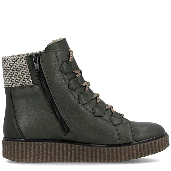 Фото Ботинки  Rieker  зеленый  кожа/кожа искусств. Z-401049 Фото Ботинки  Rieker  зеленый  кожа/кожа искусств. Z-401049